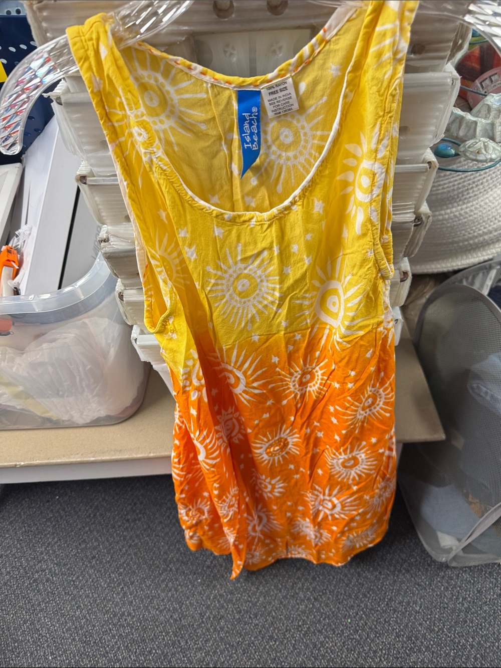 Island beach coverup dress free size // 071070